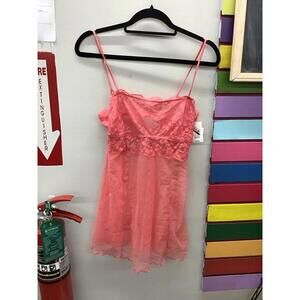 Womens Auden womens lace sheer camisole small coral new JCPenney